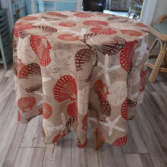 Sonoma Seashell Print Indoor/Outdoor Tablecloth 70" Round - Picture 2 of 7